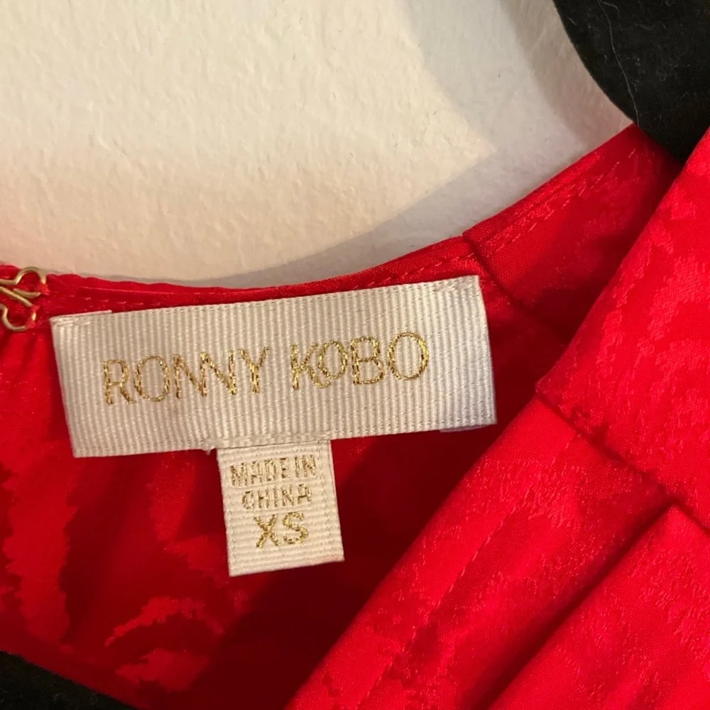 Ronny Kobo Collection Vibrant Red Asymmetrical Dress - Picture 5 of 13